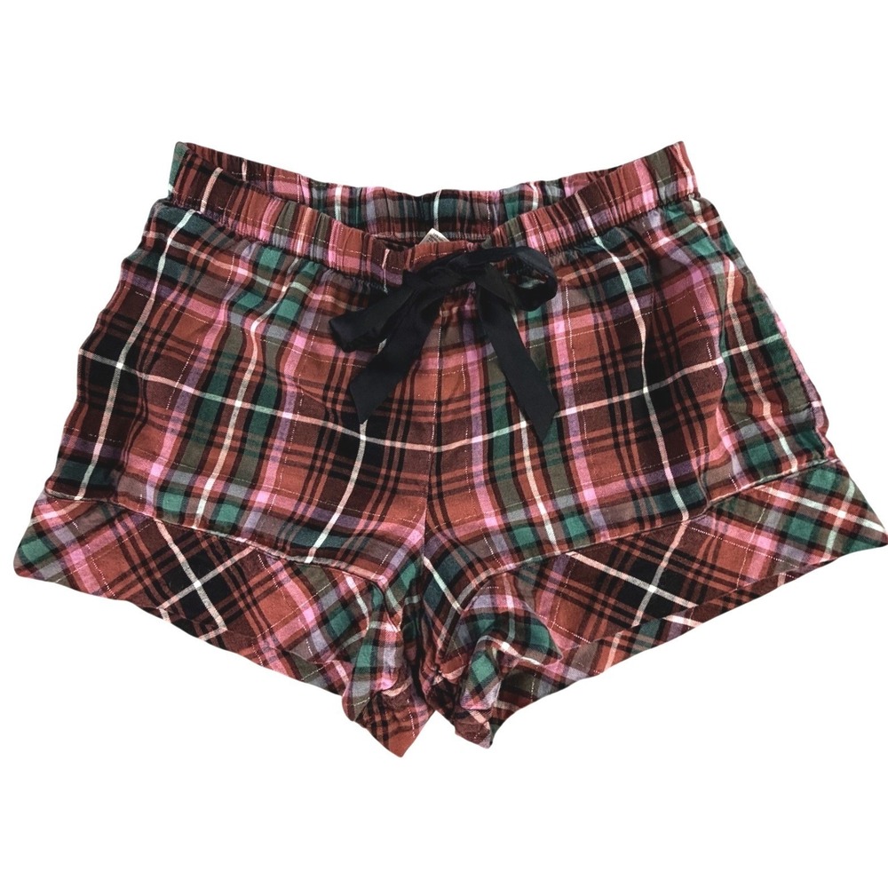 Victoria's Secret Women's Plaid Red Pajama Shorts Bottoms Holiday Christmas XS